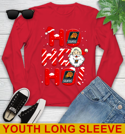 Phoenix Suns NBA Basketball Ho Ho Ho Santa Claus Merry Christmas Shirt Youth Long Sleeve 11