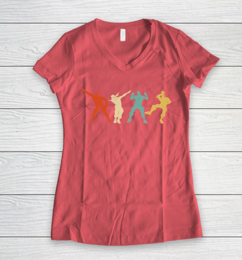 Fortnite Tshirt Battle Royale Victory Dance Cool Justice Dance Women's V-Neck T-Shirt 4