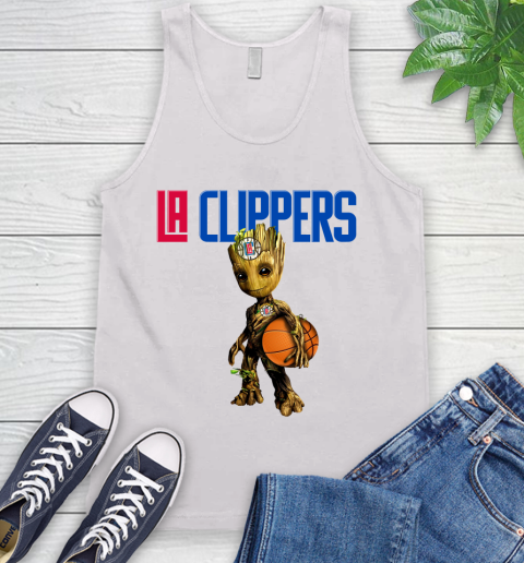 LA Clippers NBA Basketball Groot Marvel Guardians Of The Galaxy Tank Top