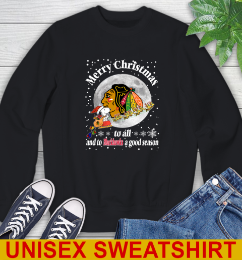 Chicago Blackhawks Merry Christmas To All And To Blackhawks A Good Season NHL Hockey Sports Sweatshirt
