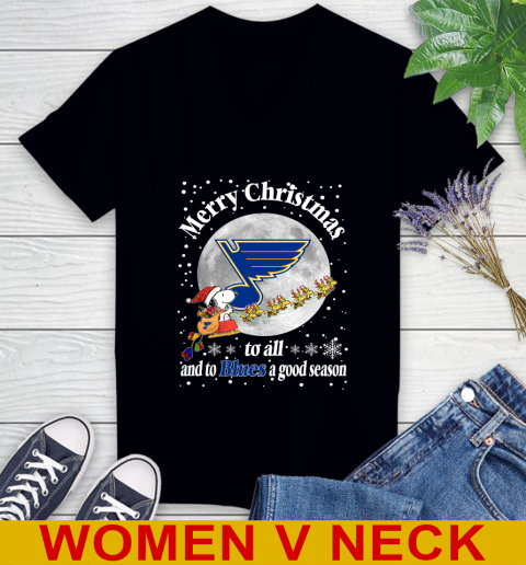 St.Louis Blues Merry Christmas To All And To Blues A Good Season NHL Hockey Sports Women's V-Neck T-Shirt