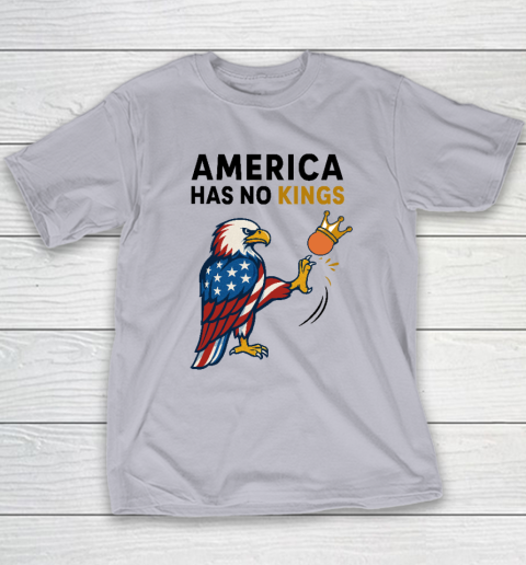 America Has No Kings Eagle Kick Orange Anti Trump Youth T-Shirt 3