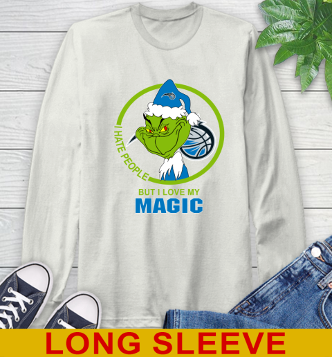 Orlando Magic NBA Christmas Grinch I Hate People But I Love My Favorite Basketball Team Long Sleeve T-Shirt 12