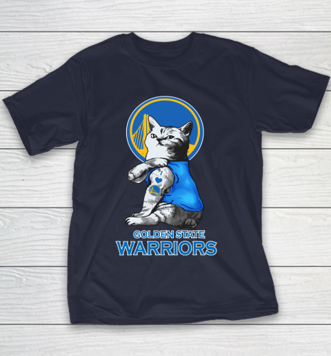 NBA Basketball My Cat Loves Golden State Warriors Youth T-Shirt 2