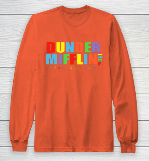 The Office Dunder Mifflin Rainbow Letters Long Sleeve T-Shirt 3