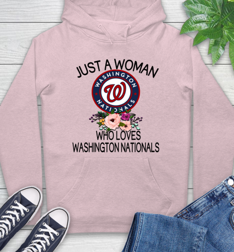 MLB Just A Woman Who Loves Washington Nationals Baseball Sports Hoodie 7