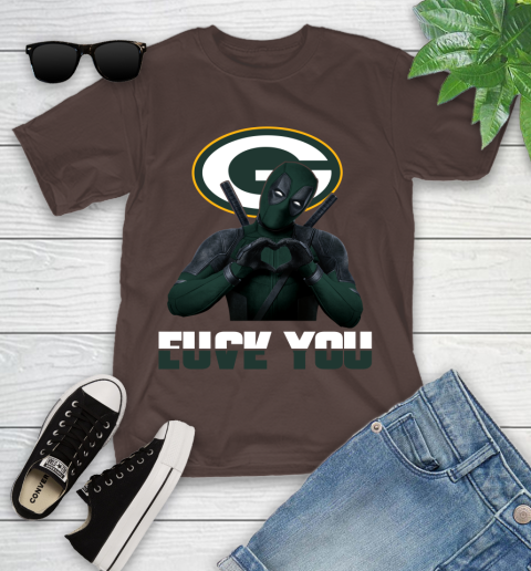 NHL Green Bay Packers Deadpool Love You Fuck You Football Sports Youth T-Shirt 7
