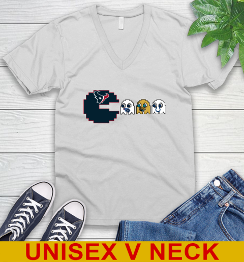 Houston Texans NFL Football Pac Man Champion V-Neck T-Shirt