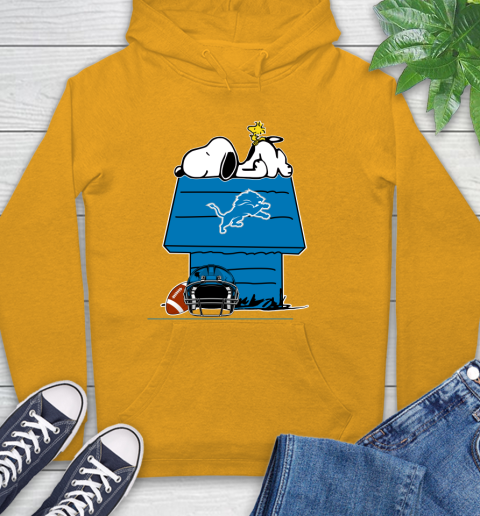 Detroit Lions NFL Football Snoopy Woodstock The Peanuts Movie Hoodie 3