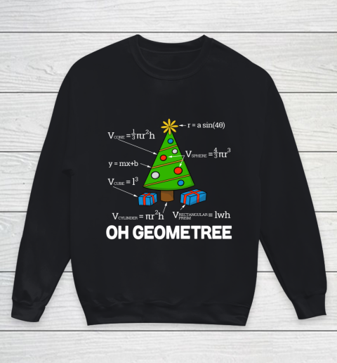 Funny Math Geometry Christmas Tree Teacher Youth Sweatshirt