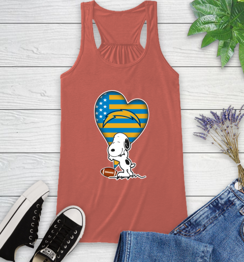 San Diego Chargers NFL Football The Peanuts Movie Adorable Snoopy Racerback Tank 4