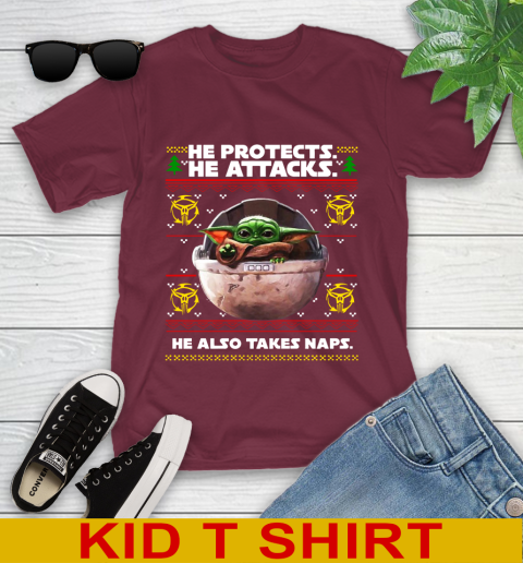 He Protects He Attacks He Also Takes Naps Baby Yoda Shirts 101