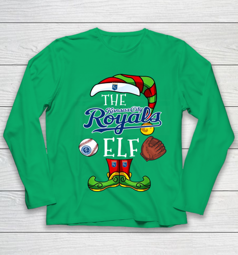 Kansas City Royals Christmas ELF Funny MLB Youth Long Sleeve 4