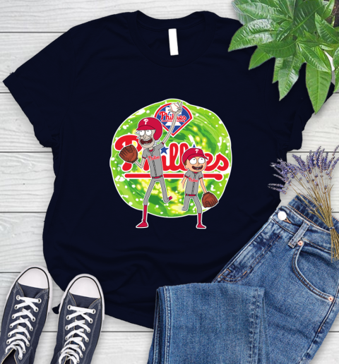 MLB Philadelphia Phillies Rick And Morty Baseball Sports Women's T-Shirt 3