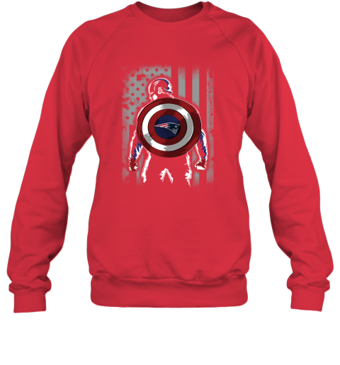 NFL New England Patriots Captain America Marvel Flag Football Sports HnqZXAG6LUk sweatshirt 35 95 151514 front red