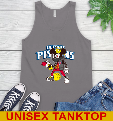 Detroit Pistons NBA Basketball Mickey Peace Sign Sports Tank Top 7