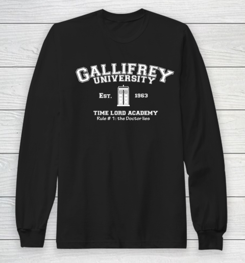 Doctor Who Shirt Gallifrey University Long Sleeve T-Shirt