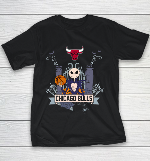 NBA Chicago Bulls Basketball Jack Skellington Halloween Youth T-Shirt