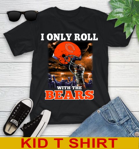 Chicago Bears NFL Football I Only Roll With My Team Sports Youth T-Shirt