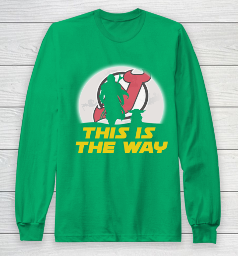 New Jersey Devils NHL Ice Hockey Star Wars Yoda And Mandalorian This Is The Way Long Sleeve T-Shirt 4