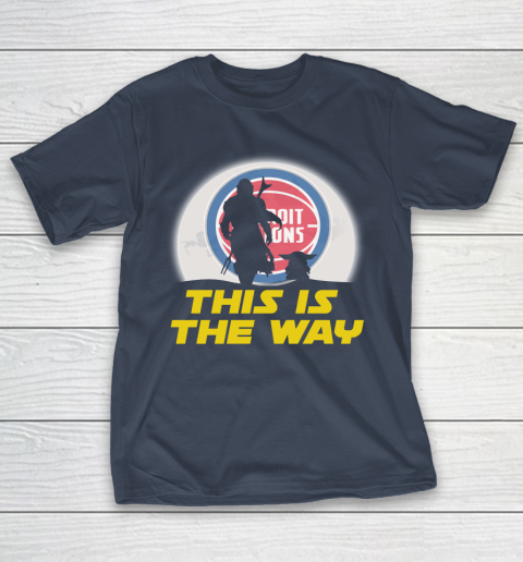 Detroit Pistons NBA Basketball Star Wars Yoda And Mandalorian This Is The Way T-Shirt 3