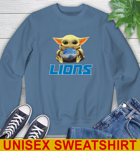NFL Football Detroit Lions Baby Yoda Star Wars Shirt Sweatshirt 8