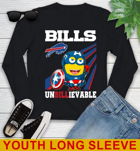 NFL Football Buffalo Bills Captain America Marvel Avengers Minion Shirt Youth Long Sleeve