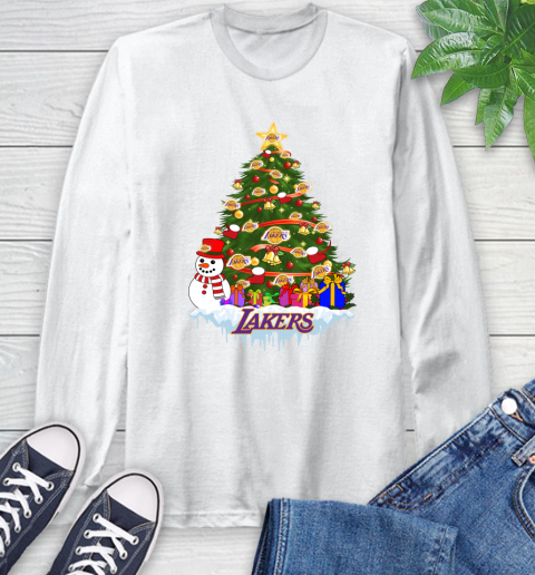 Los Angeles Lakers Merry Christmas NBA Basketball Sports Long Sleeve T-Shirt