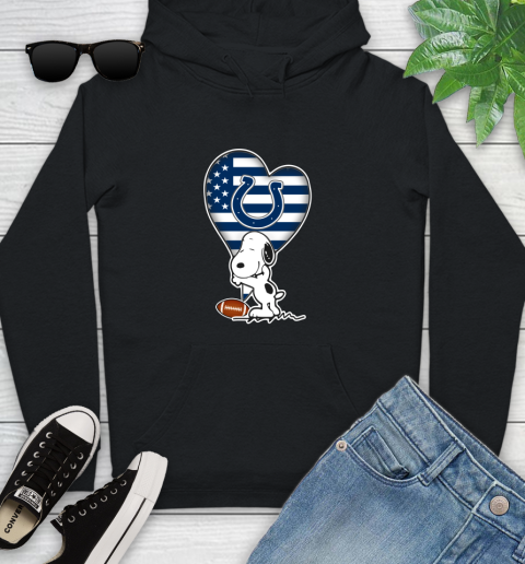 Indianapolis Colts NFL Football The Peanuts Movie Adorable Snoopy Youth Hoodie 2