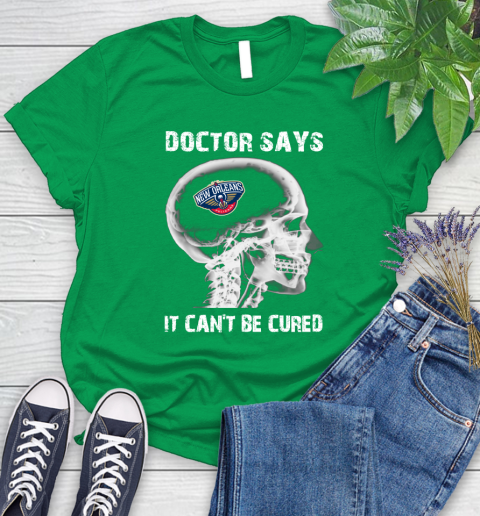 NBA New Orleans Pelicans Basketball Skull It Can't Be Cured Shirt Women's T-Shirt 7