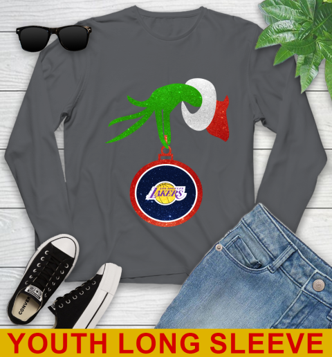 Los Angeles Lakers Grinch Merry Christmas NBA Basketball Youth Long Sleeve 9