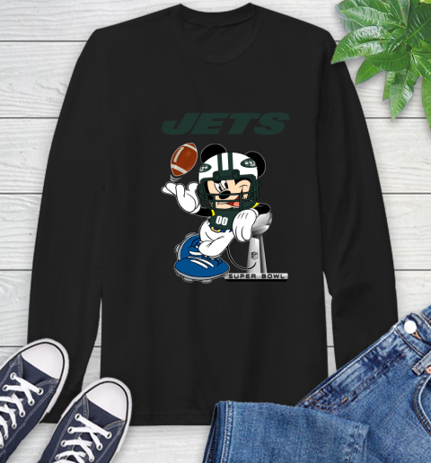 NFL New York Jets Mickey Mouse Disney Super Bowl Football T Shirt Long Sleeve T-Shirt 2