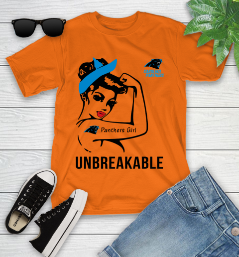 NFL Carolina Panthers Girl Unbreakable Football Sports Youth T-Shirt 4