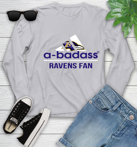NFL A Badass Baltimore Ravens Fan Adidas Football Sports Youth Long Sleeve 5