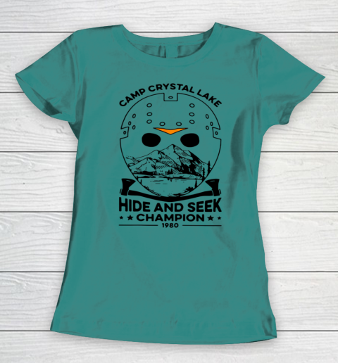 Camp Hide And Seek Champion Crystal Lake 1980 Halloween Women's T-Shirt 10