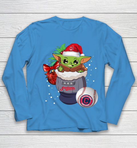 Cleveland Indians Christmas Baby Yoda Star Wars Funny Happy MLB Youth Long Sleeve 7