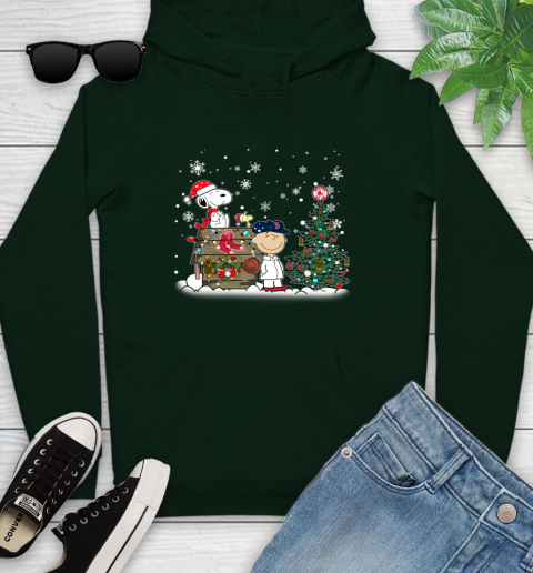 MLB Boston Red Sox Snoopy Charlie Brown Christmas Baseball Commissioner's Trophy Youth Hoodie 14