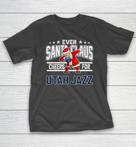 Utah Jazz Even Santa Claus Cheers For Christmas NBA T-Shirt