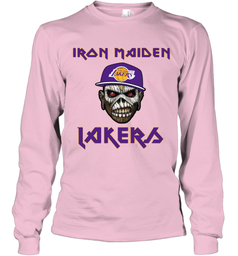 NBA Los Angeles Lakers Iron Maiden Rock Band Music Basketball Long Sleeve T- Shirt 