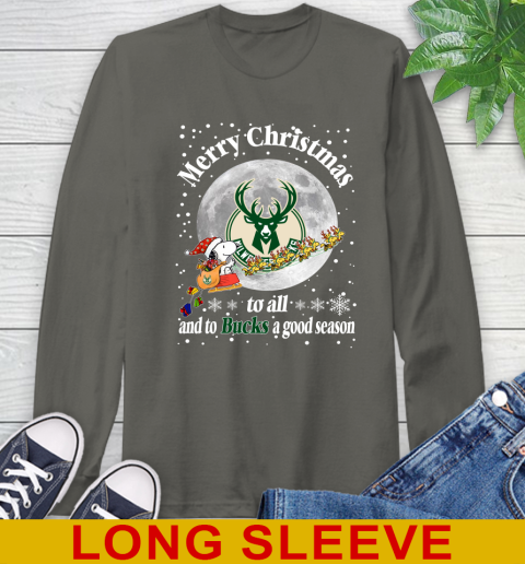 Milwaukee Bucks Merry Christmas To All And To Bucks A Good Season NBA Basketball Sports Long Sleeve T-Shirt 10
