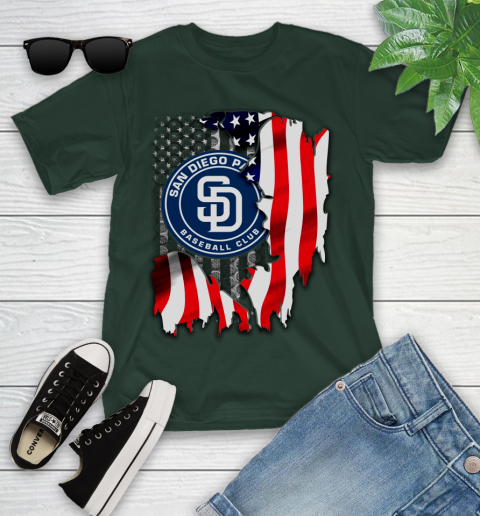 San Diego Padres MLB Baseball American Flag Youth T-Shirt 5