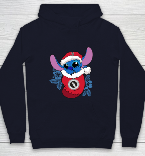 Chicago White Sox Christmas Stitch In The Sock Funny Disney MLB Youth Hoodie 3