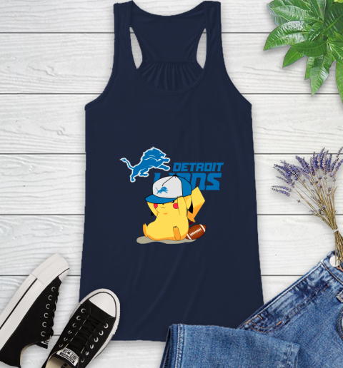 NFL Pikachu Football Sports Detroit Lions Racerback Tank 12