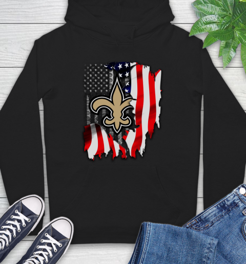 New Orleans Saints NFL Football American Flag Hoodie