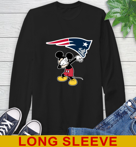 New England Patriots NFL Football Dabbing Mickey Disney Sports Long Sleeve T-Shirt 2