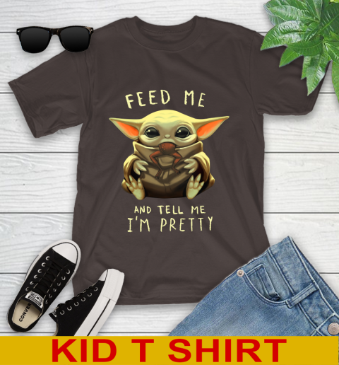 Feed Me And Tell Me I'm Pretty Baby Yoda Star Wars Shirts Youth T-Shirt 6