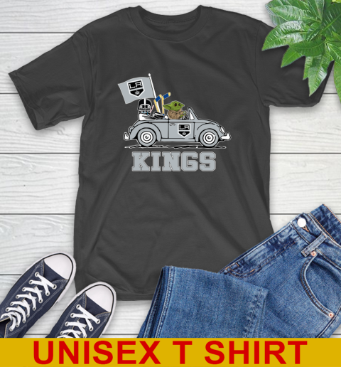 NHL Hockey Los Angeles Kings Darth Vader Baby Yoda Driving Star Wars Shirt T-Shirt 2