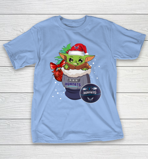 Charlotte Hornets Christmas Baby Yoda Star Wars Funny Happy NBA T-Shirt 11
