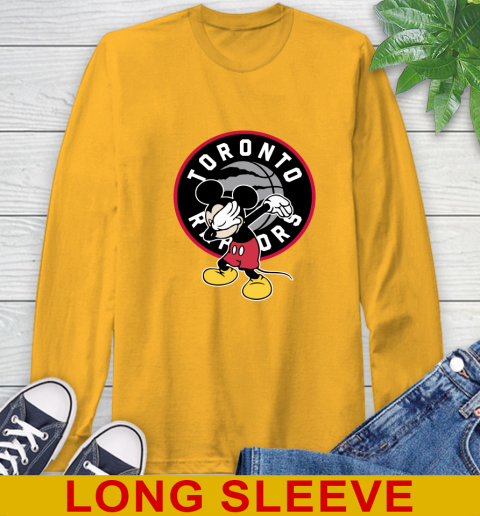 Toronto Raptors NBA Basketball Dabbing Mickey Disney Sports Long Sleeve T-Shirt 3