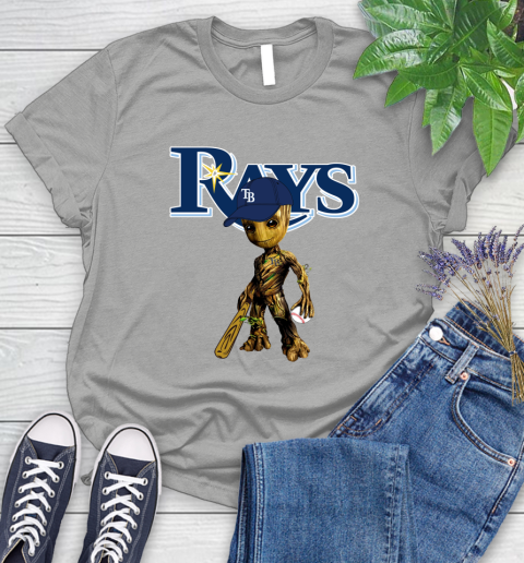 MLB Tampa Bay Rays Groot Guardians Of The Galaxy Baseball Women's T-Shirt 10